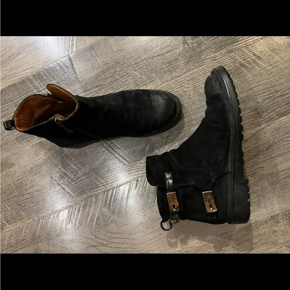 Women’s  Black Suede ALBERTO FERMANI Ankle Boots Size 7.5